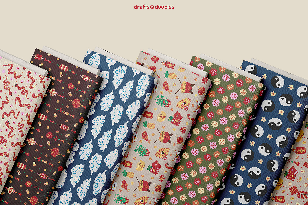 Lunar New Year Clipart and Patterns, a Seasonal Illustration by Drafts n Doodles (Photo 8 of 12)