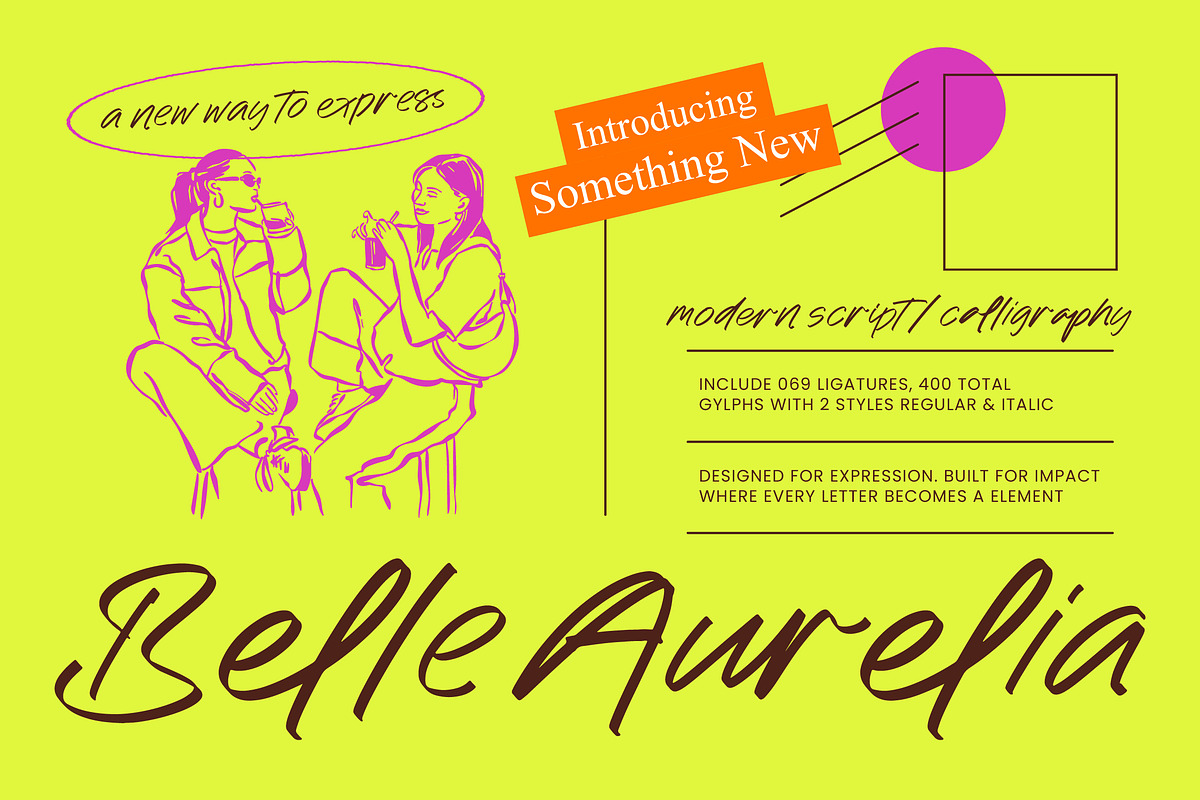 Belle Aurelia Modern Script, a Script Font by Letterena Studios Script (Photo 1 of 10)