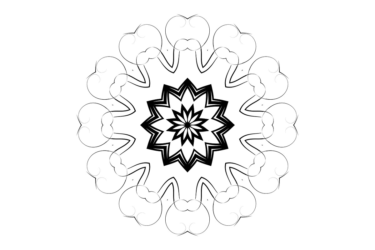 Black and White Mandala Patterns Set, a Decorative Illustration by NJ Himel (Photo 18 of 101)