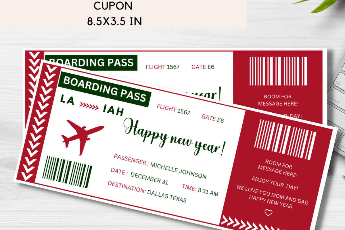 Happy New Year Boarding Pass, a Card Template by YasdeyDesigns (Photo 6 of 8)