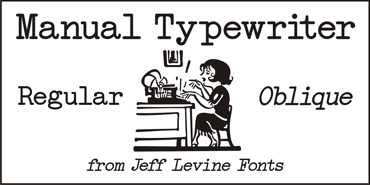 Manual Typewriter JNL, a Font by Jeff Levine Fonts