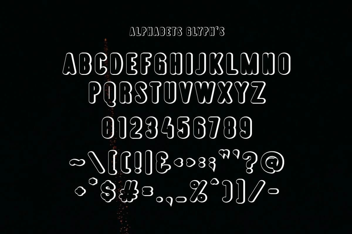 Vestlen Outline Shadow Font, a Sans Serif Font by Monoletter Studio (Photo 3 of 3)