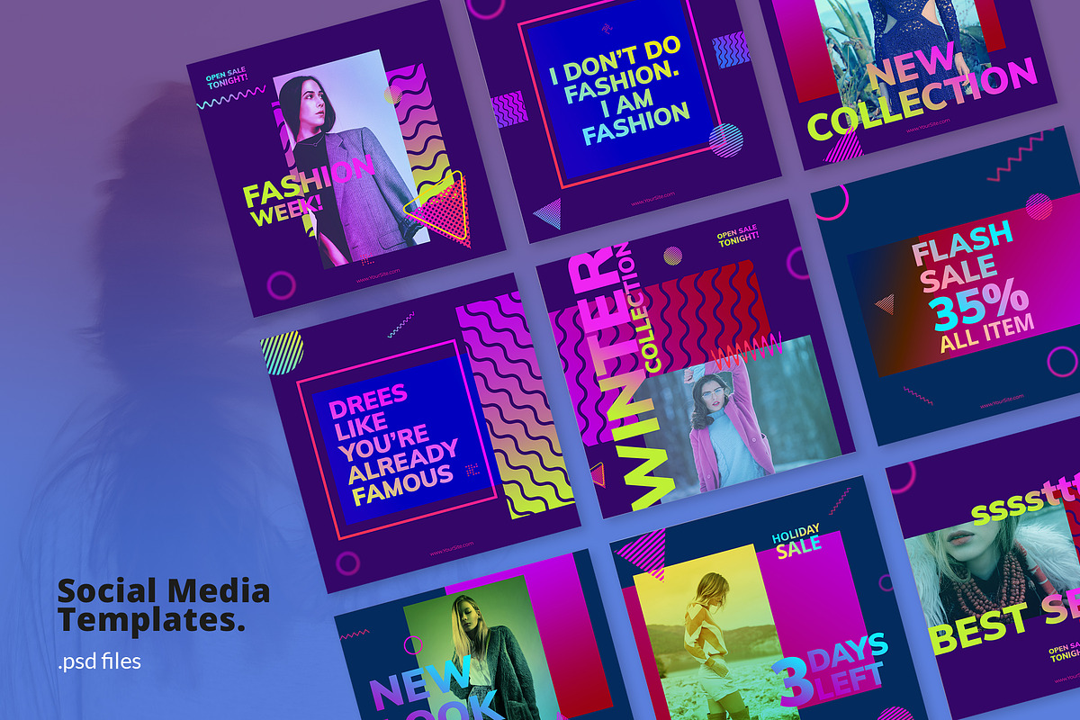 Gradient Fashion Instagram Post, a Social Media Template by temphall (Photo 1 of 4)