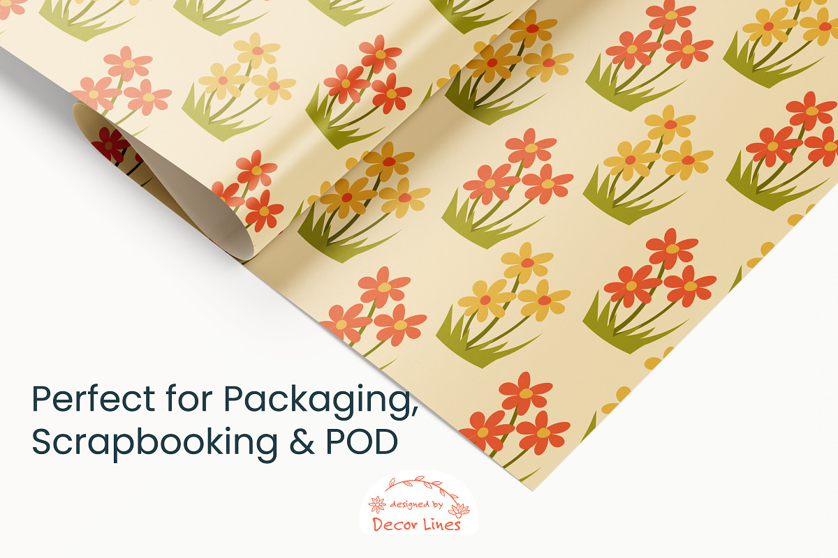 Spring Floral Digital Papers, a Pattern Graphic by Decor Lines (Photo 4 of 6)