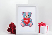 Patchwork Valentine Love Teddy Bear, an Illustration by DreamPrint404 (Thumbnail 5 of 8)