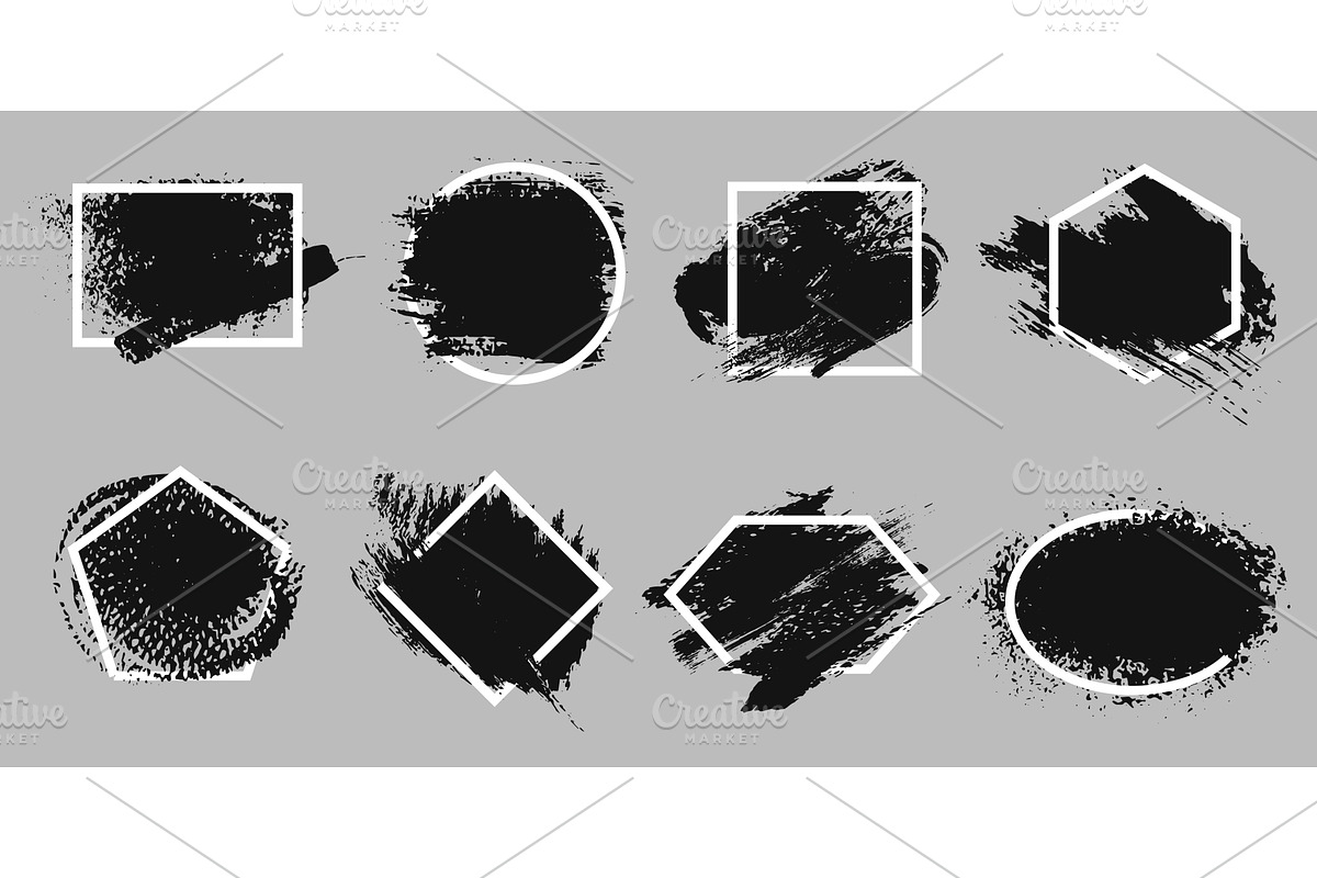 Grunge frames. Abstract brush stroke, a Texture Illustration by winwin.art
