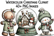 Watercolor Christmas Clipart, an Illustration by Pixels.Craft (Thumbnail 1 of 6)