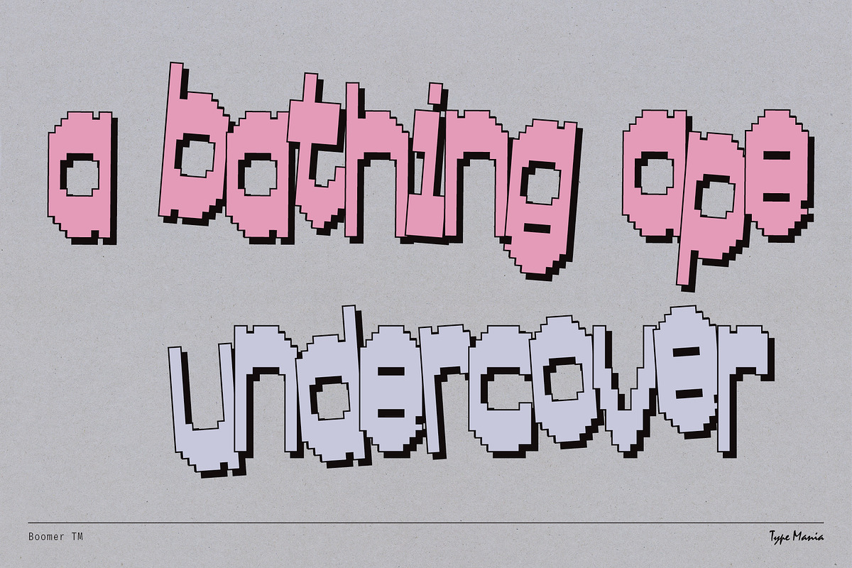 Boomer TM – Funky Pixel Font, a Sans Serif Font by Type Mania (Photo 4 of 10)