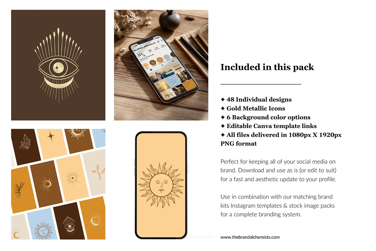 Golden Hour Highlight Covers, a Social Media Template by The Brand Alchemists (Photo 2 of 9)