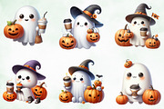 Cute Ghost Coffee Pumpkin Halloween, an Illustration by Creative Art (Thumbnail 4 of 5)