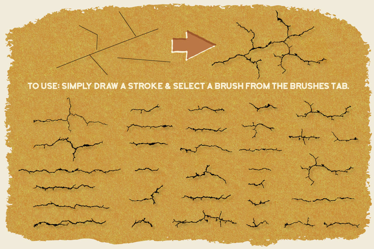 Vector Crack Brushes preview 2