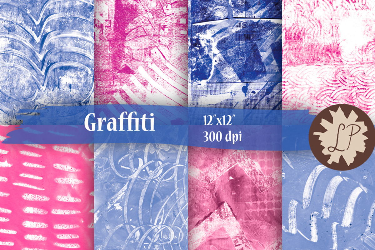 Bright Graffiti Painted Papers, a Pattern Graphic by Liz Plummer (Photo 1 of 5)