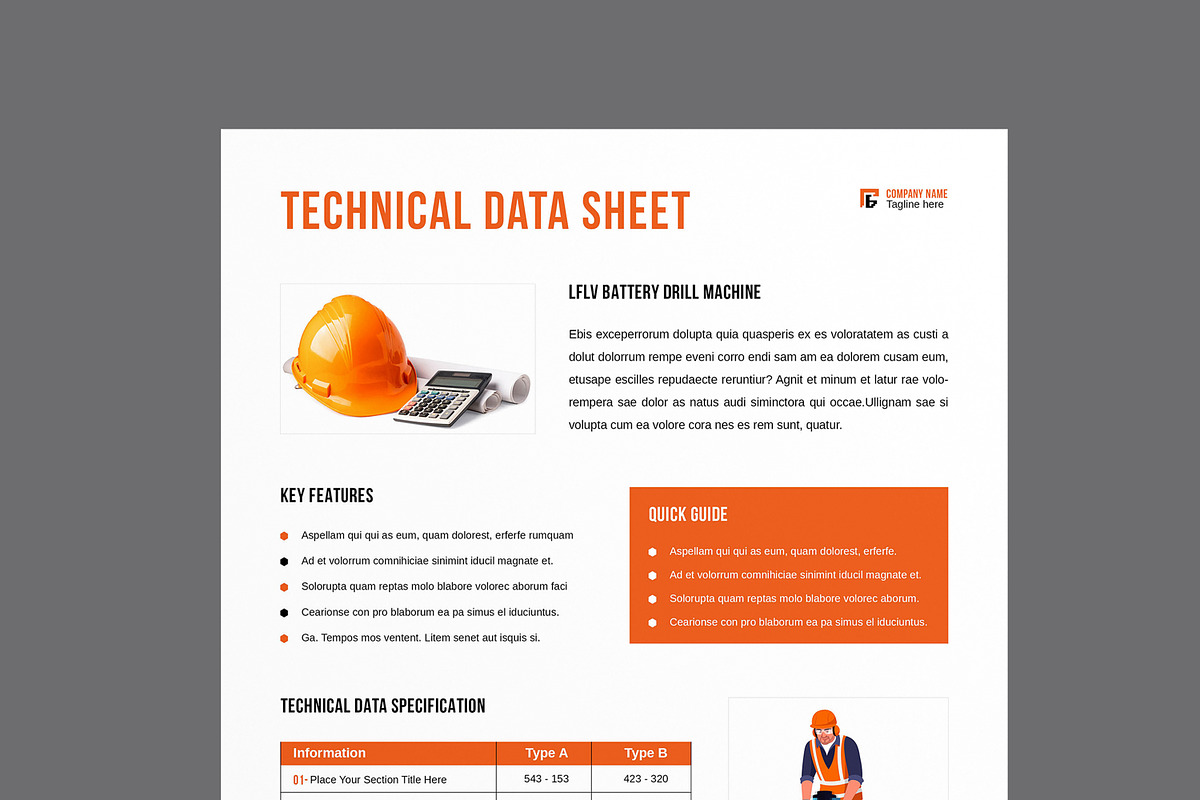 Technical Data Sheet Template Layout