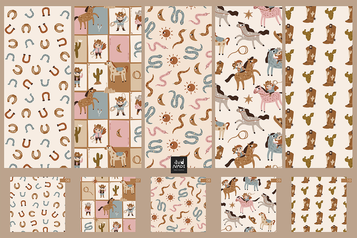 Little Western – clipart and pattern, an Animal Illustration by avdnadi (Photo 10 of 11)