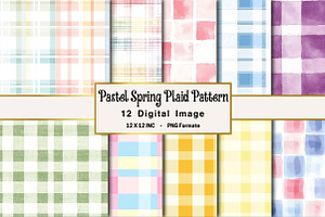 Pastel Spring Plaid Seamless Pattern, an Illustration by OK Design