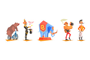 Circus Tame Animal and Entertainer, an Animal Illustration by TopVectors