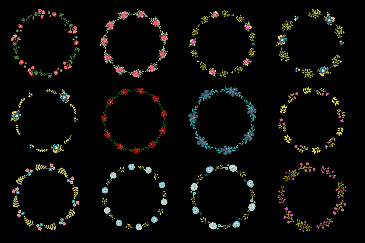 Floral vector AI wreaths and brushes, an Object Graphic by bigmomentsdesign (Photo 10 of 11)