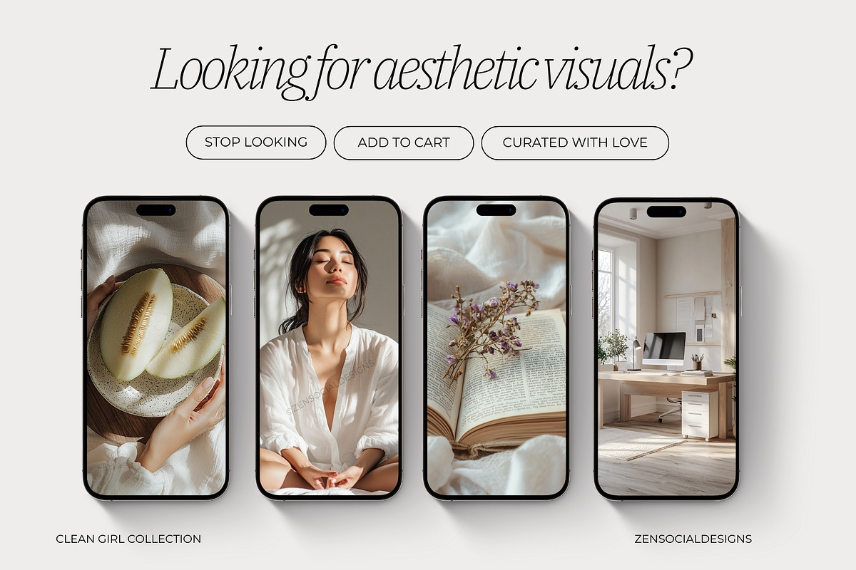 Clean Girl Aesthetic Stock Photos, a Photo by ZenSocialDesigns (Photo 7 of 9)