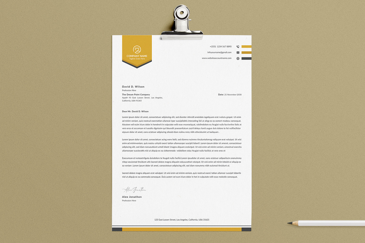 Letterhead Template, a Stationery Template by ResumeDevisers (Photo 2 of 6)