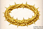 Gold Crown Of Thorns PNG, an Illustration by Canvas Craft (Thumbnail 1 of 6)