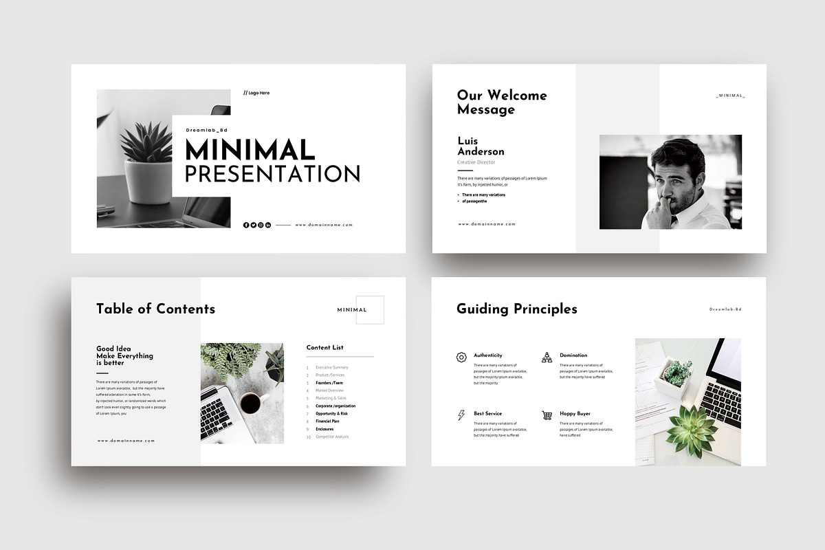 Minimal Presentation Template preview 2