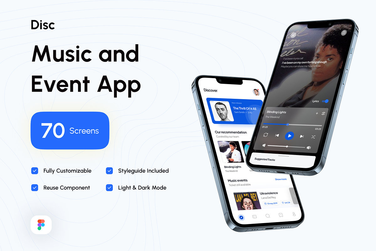 Disc - Music and Event App, an UI Kit Template by pickolabstudio (Photo 1 of 6)