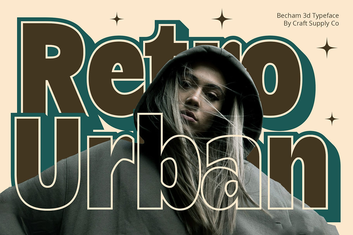Becham 3D, a Sans Serif Font by Craft Supply Co. (Photo 6 of 8)