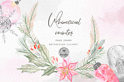 Whimsical winter. Watercolor clipart, a Texture Illustration by LABFcreations (Thumbnail 1 of 7)