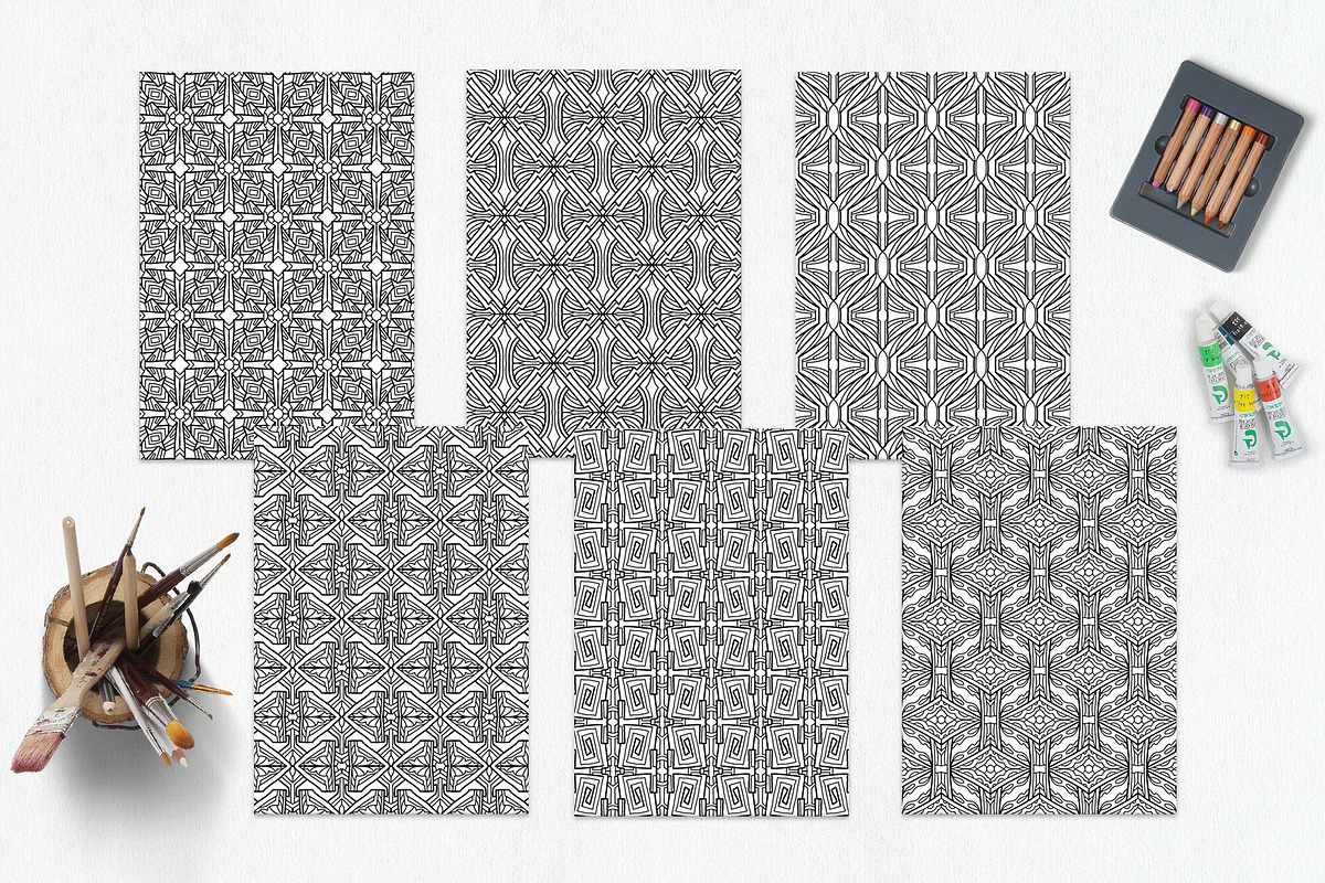 Patterns for coloring PDF,JPG vol-03, a Brochure Template by dnapslvsk (Photo 2 of 6)