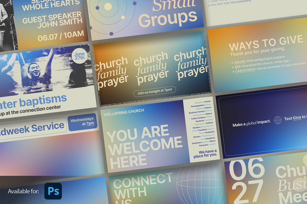 Soft Announcement Slides + Gradients, a Presentation Template by JD Designs (Photo 1 of 7)