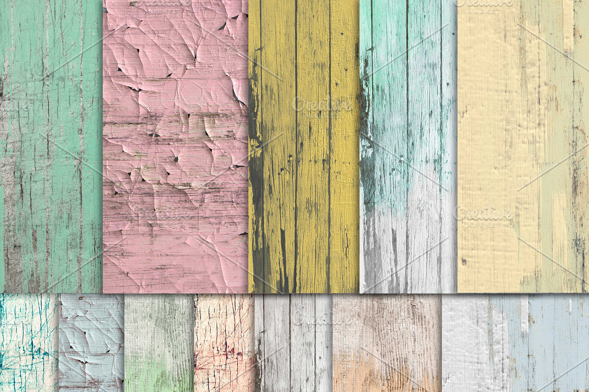 Shabby Chic Wood Digital Paper preview 2