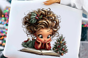 Whimsical Christmas Girl Clipart, an Illustration by Craft Nest (Thumbnail 3 of 9)