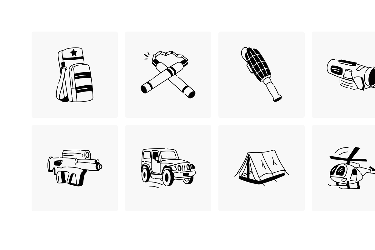 Army and Military Doodles, a Solid Icon by Prosymbols (Photo 6 of 6)