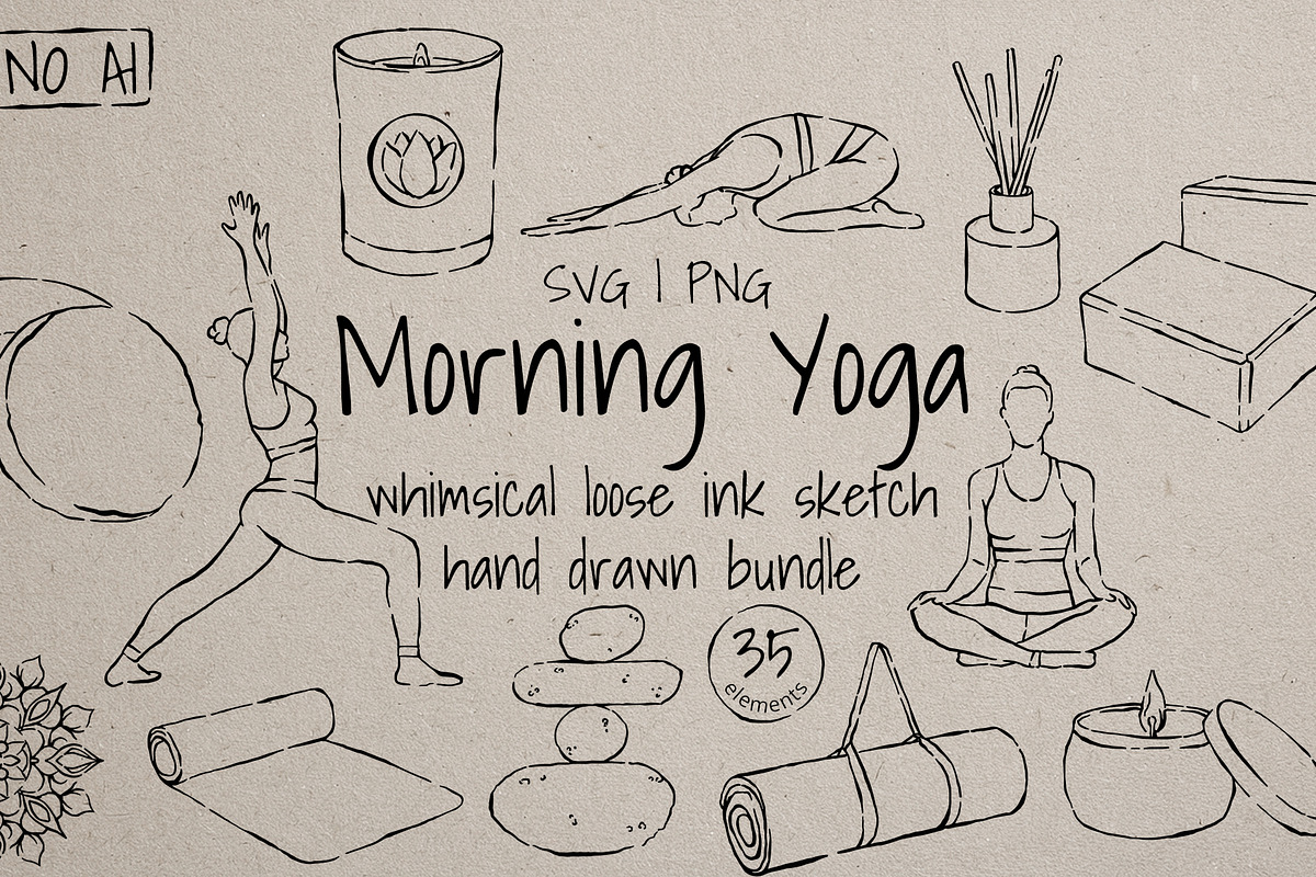 Morning Yoga | Loose Sketch Bundle, a Sport Illustration by Artalia (Photo 1 of 5)