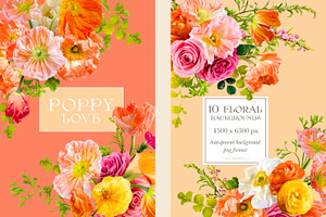 Poppy Love Floral Clip Art