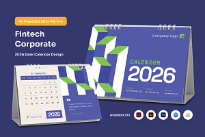 Startup Business Desk Calendar 2026, a Stationery Template by twinstd
