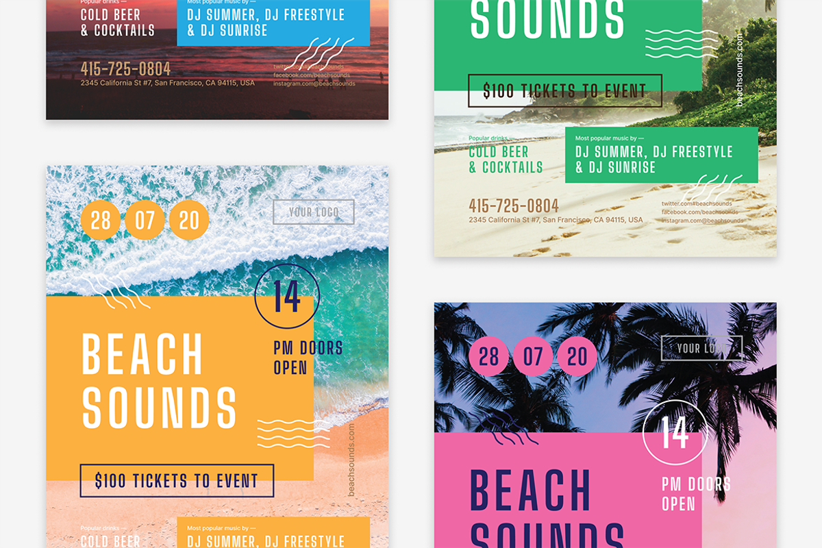 Beach Sounds Poster Template, a Flyer Template by Danil Polshin (Photo 5 of 9)