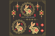 Black Gold Year of the Rabbit 2023, an Animal Illustration by YenzArtHaut (Thumbnail 2 of 3)