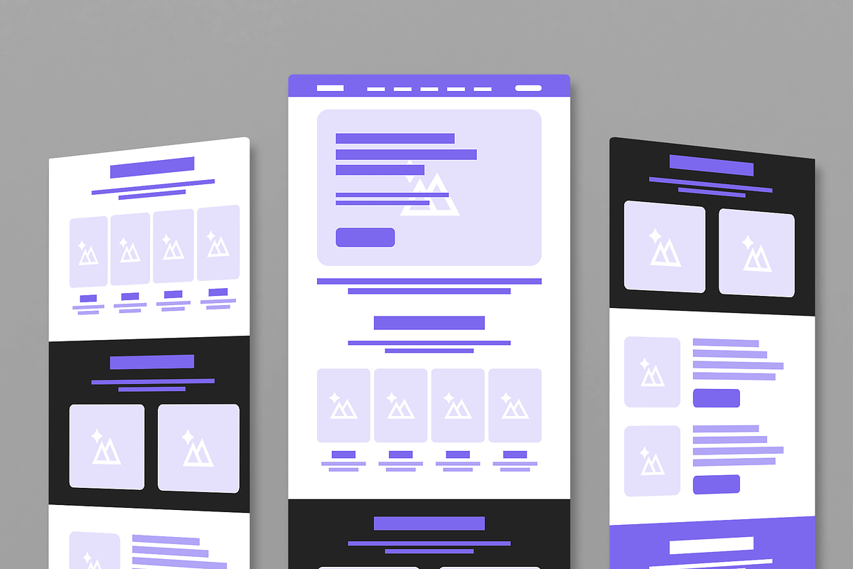 Responsive Landing Page Wireframe, a Wireframe Template by MightyDesign (Photo 1 of 9)