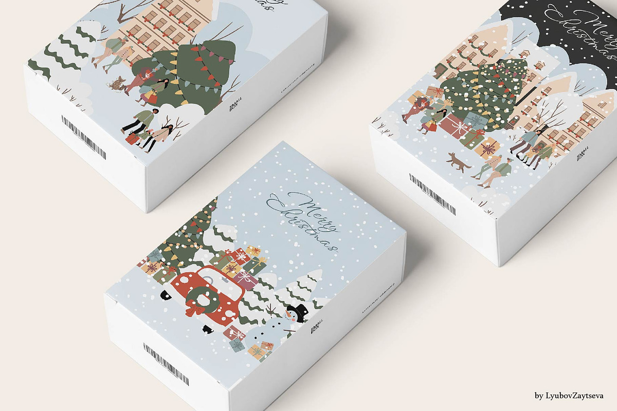 Christmas Winter City Illustrations, a Seasonal Illustration by LyubovZaytseva (Photo 8 of 11)