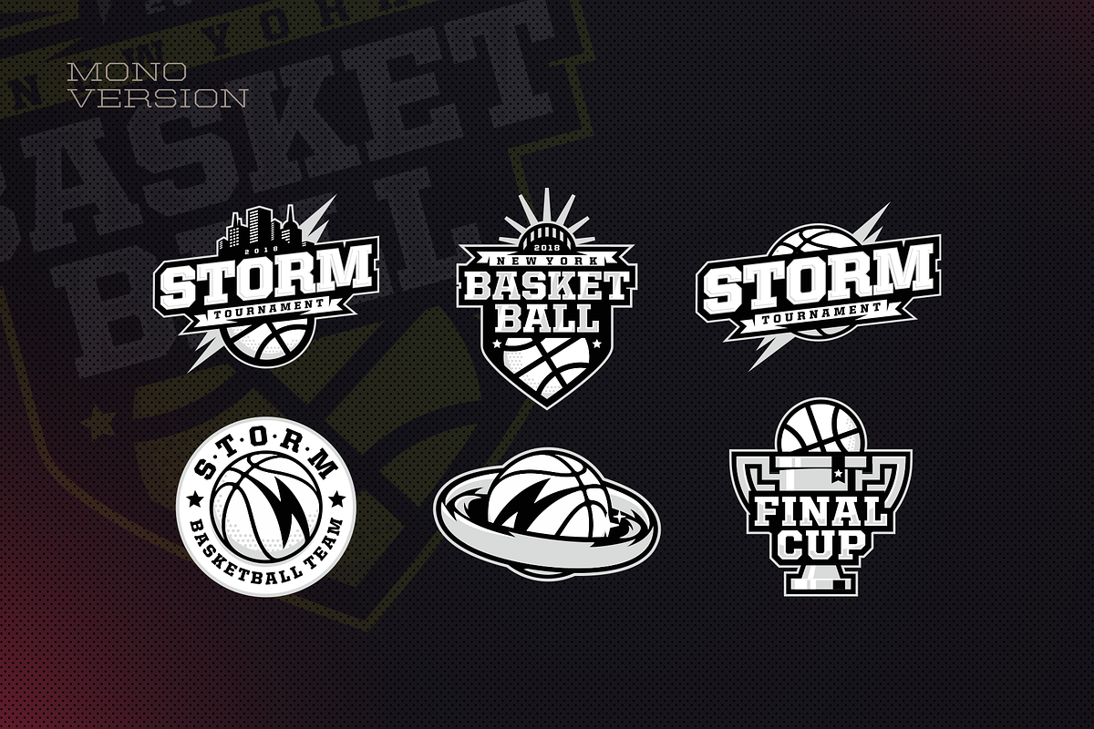 6 Basketball Emblems + Bonus, an Illustration by TickStyle (Photo 3 of 4)