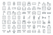 100 Furniture Vector Icons, an Outline Icon by Vectors Market (Thumbnail 2 of 3)