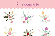 Set of floral elements for decor, a Decorative Illustration by Feday (Thumbnail 3 of 5)