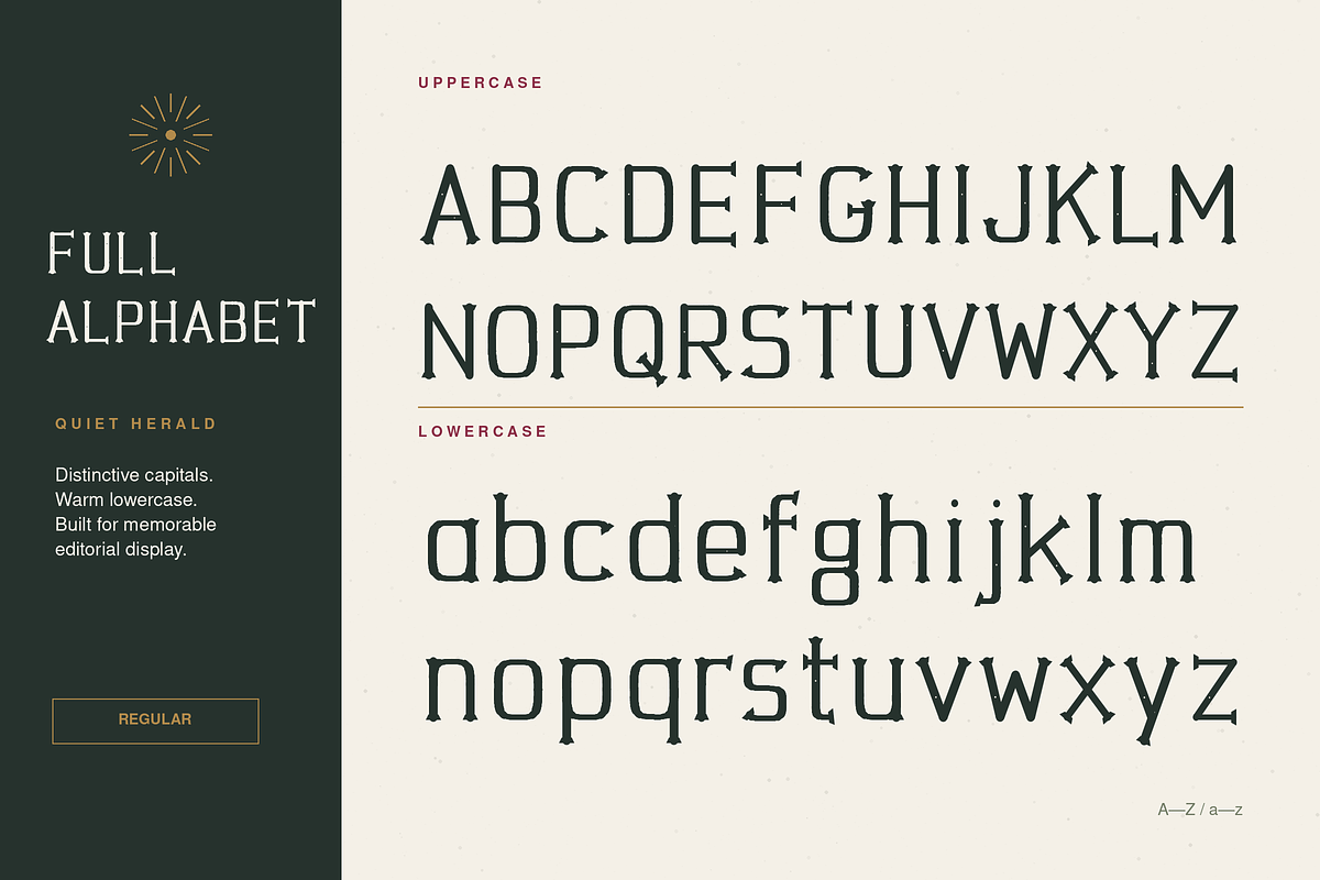 Quiet Herald – Vintage Letterpress, a Serif Font by Sk designs (Photo 2 of 20)