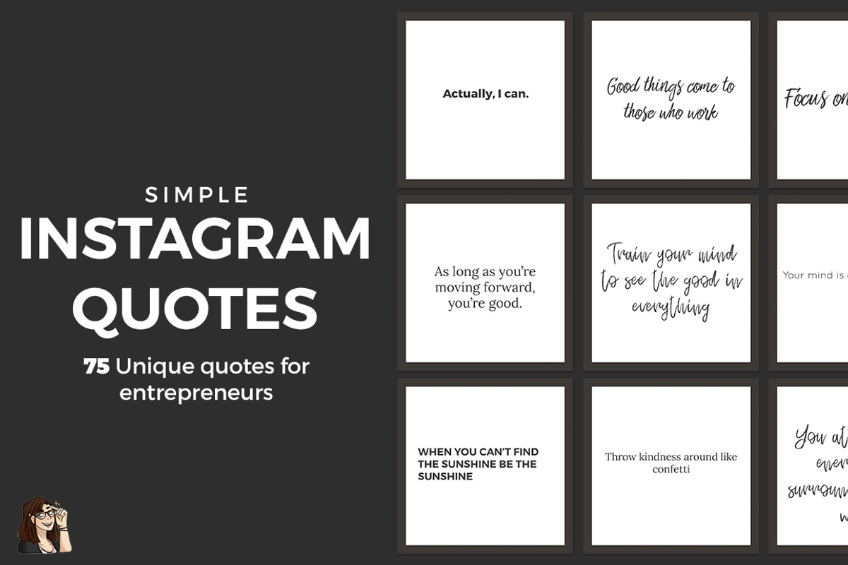 75 Positive Instagram Quotes, a Social Media Template by Candor Creative (Photo 1 of 4)