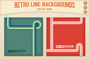 Retro Lines Vector Backgrounds Set, a Texture Illustration by jv_pixels (Thumbnail 1 of 2)