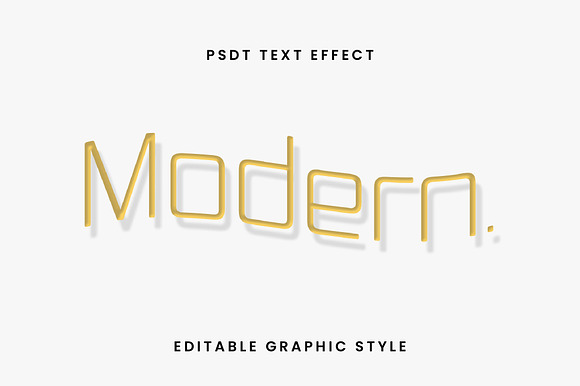 Minimal Gold Outline Text Effect preview 3