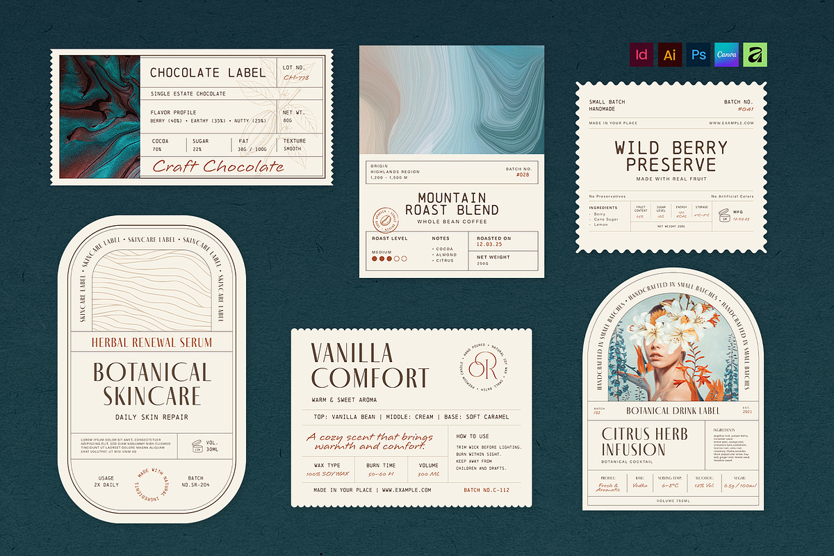Product Label Template Set, a Stationery Template by BrandPacks (Photo 14 of 14)