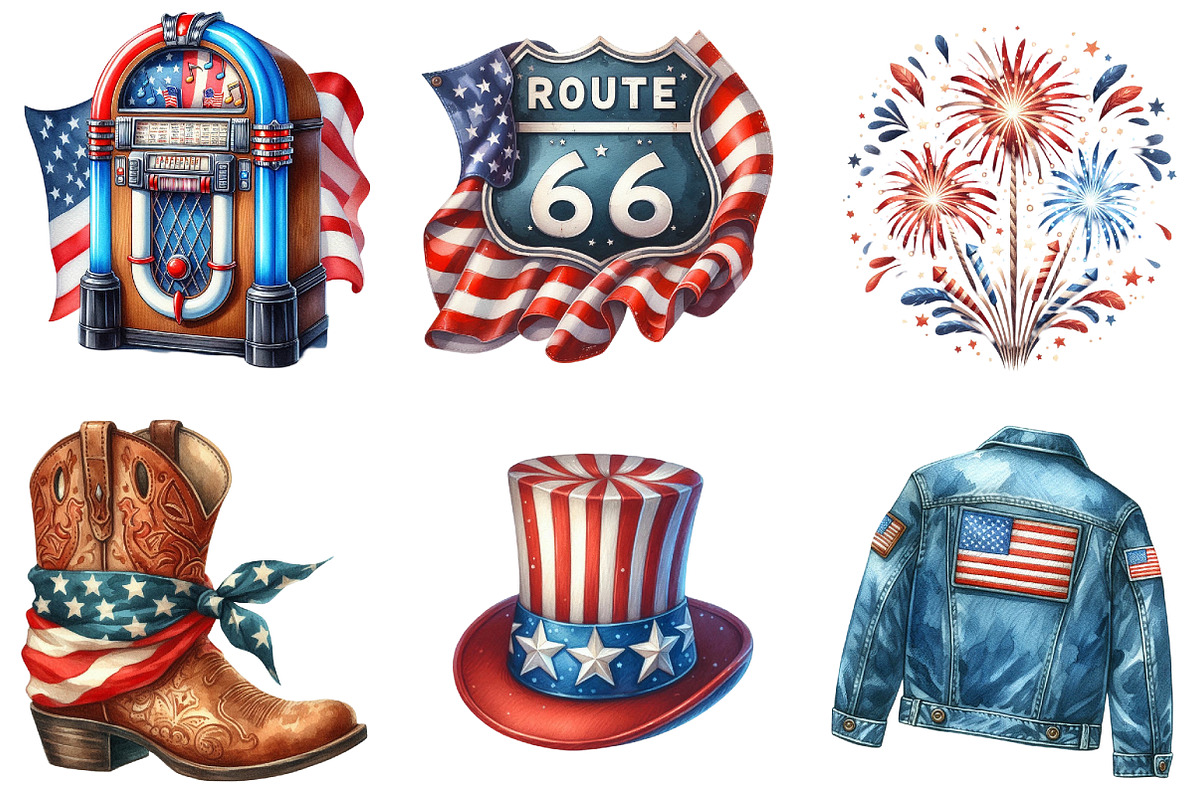 4th of July Independence Day Clipart, an Illustration by DreamArtGraphic (Photo 2 of 4)