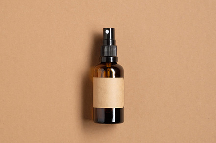 Amber glass spray bottle packaging, a Health & Medical Photo by photoguns